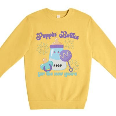 Wo Poppin Bottles For New Years Labor And Delivery Nurse Premium Crewneck Sweatshirt