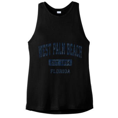 West Palm Beach Florida Fl Vintage Established D Ladies PosiCharge Tri-Blend Wicking Tank