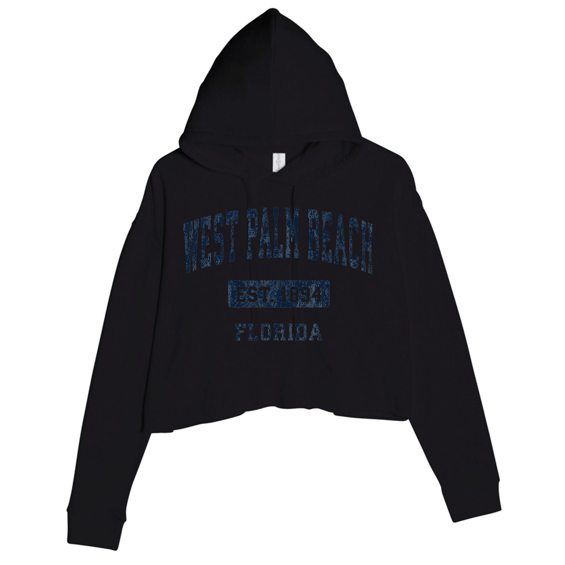 West Palm Beach Florida Fl Vintage Established D Crop Fleece Hoodie