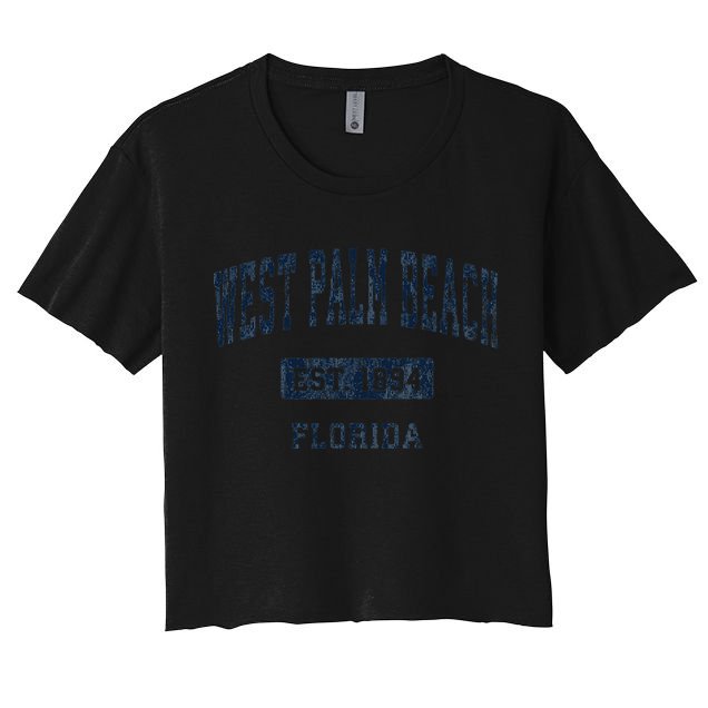 West Palm Beach Florida Fl Vintage Established D Crop Top