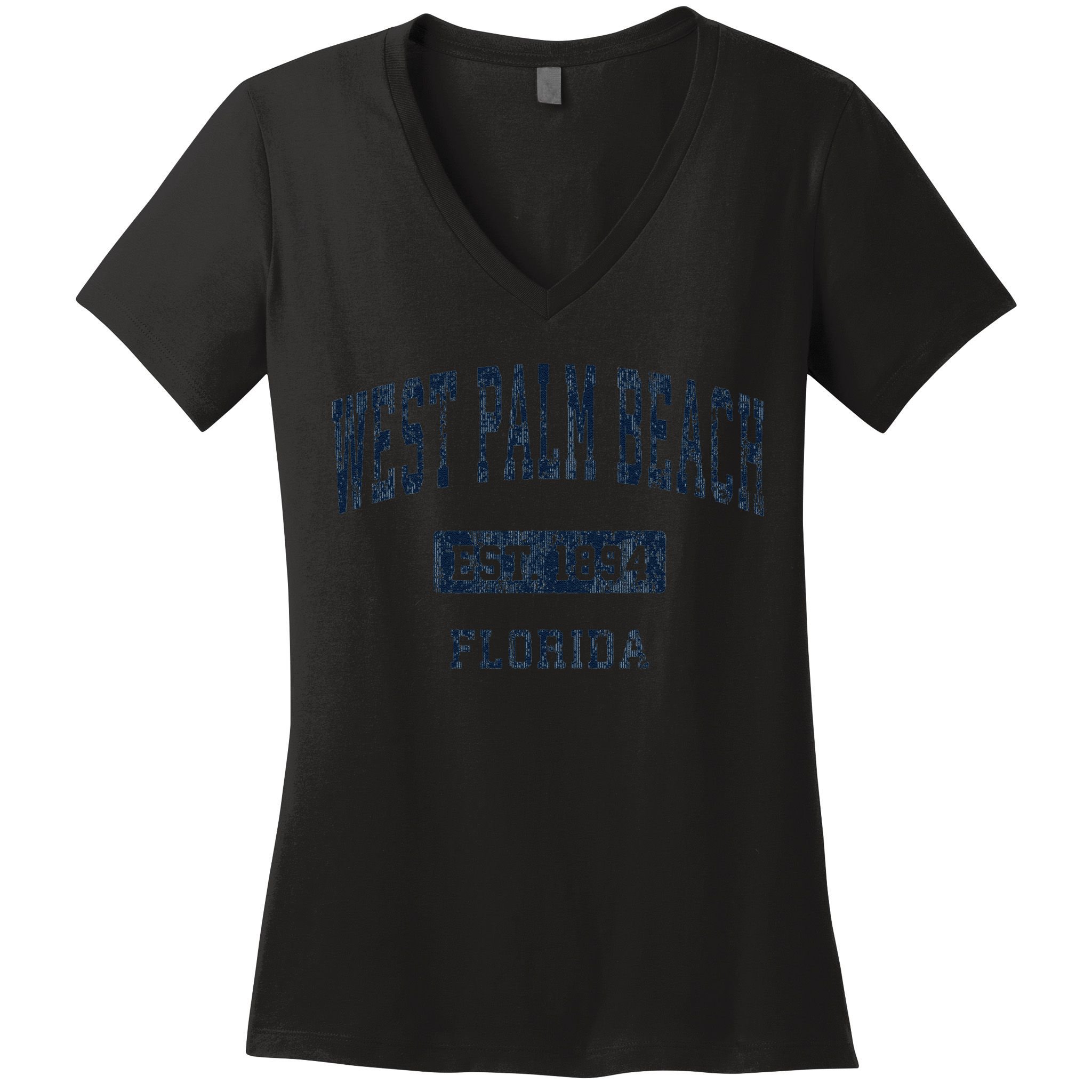 West Palm Beach Florida Fl Vintage Established D Women's V-Neck T-Shirt
