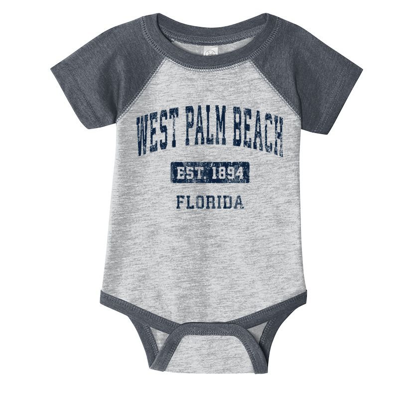 West Palm Beach Florida Fl Vintage Established D Infant Baby Jersey Bodysuit