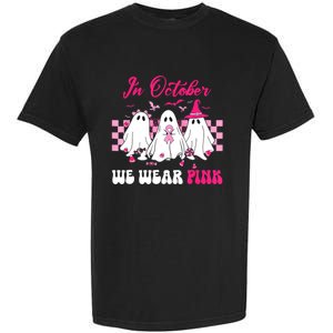 Wear Pink Breast Cancer Warrior Ghost Halloween Groovy Garment-Dyed Heavyweight T-Shirt