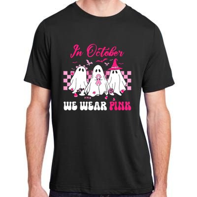 Wear Pink Breast Cancer Warrior Ghost Halloween Groovy Adult ChromaSoft Performance T-Shirt