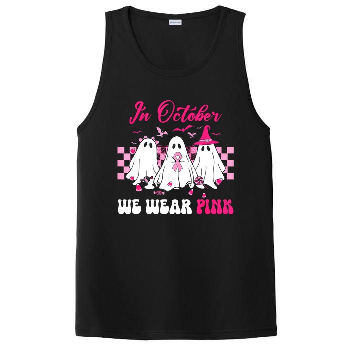 Wear Pink Breast Cancer Warrior Ghost Halloween Groovy PosiCharge Competitor Tank