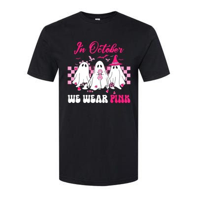 Wear Pink Breast Cancer Warrior Ghost Halloween Groovy Softstyle CVC T-Shirt