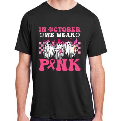 Wear Pink Breast Cancer Warrior Ghost Halloween Groovy Adult ChromaSoft Performance T-Shirt