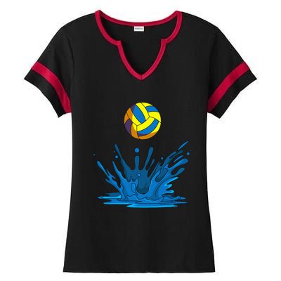 Water Polo Ball Player Team Sport Lover Swimmer Goalie Ladies Halftime Notch Neck Tee