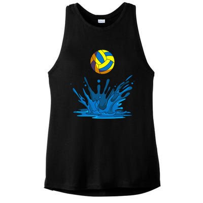 Water Polo Ball Player Team Sport Lover Swimmer Goalie Ladies PosiCharge Tri-Blend Wicking Tank