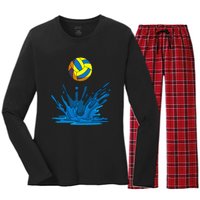 Water Polo Ball Player Team Sport Lover Swimmer Goalie Women's Long Sleeve Flannel Pajama Set 