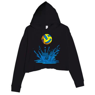 Water Polo Ball Player Team Sport Lover Swimmer Goalie Crop Fleece Hoodie