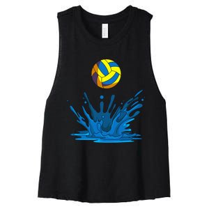 Water Polo Ball Player Team Sport Lover Swimmer Goalie Women's Racerback Cropped Tank