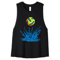 Water Polo Ball Player Team Sport Lover Swimmer Goalie Women's Racerback Cropped Tank