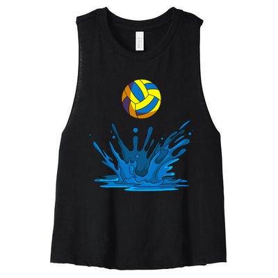 Water Polo Ball Player Team Sport Lover Swimmer Goalie Women's Racerback Cropped Tank