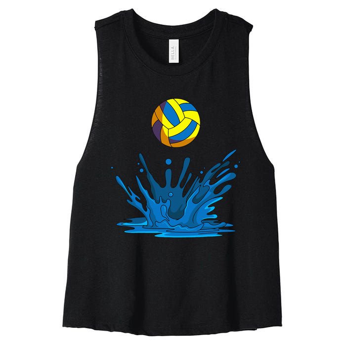 Water Polo Ball Player Team Sport Lover Swimmer Goalie Women's Racerback Cropped Tank