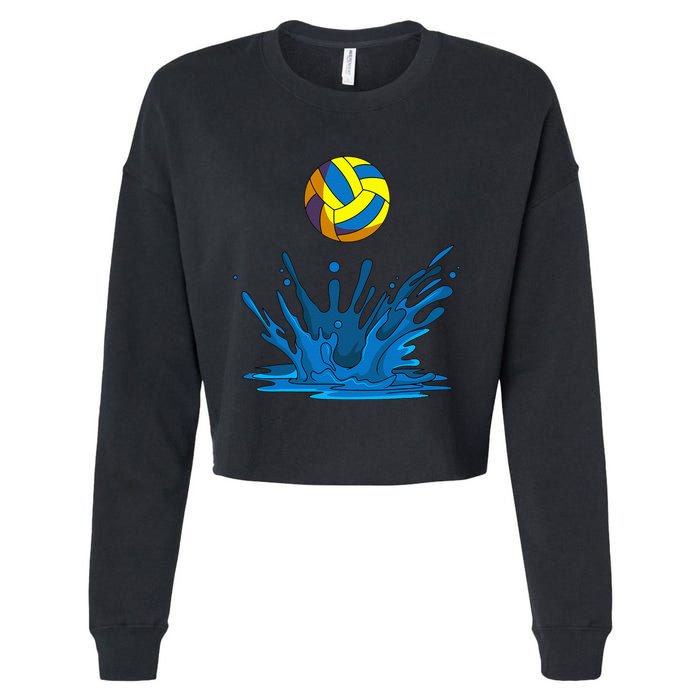 Water Polo Ball Player Team Sport Lover Swimmer Goalie Cropped Pullover Crew