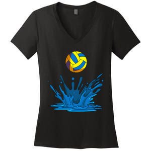 Water Polo Ball Player Team Sport Lover Swimmer Goalie Women's V-Neck T-Shirt