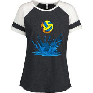 Water Polo Ball Player Team Sport Lover Swimmer Goalie Enza Ladies Jersey Colorblock Tee