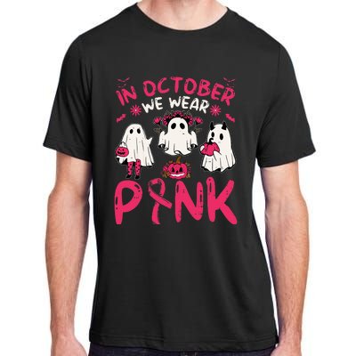 Wear Pink Breast Cancer Warrior Ghost Halloween Groovy Adult ChromaSoft Performance T-Shirt