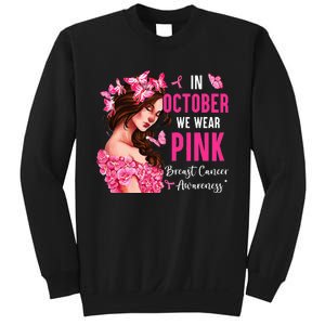 Wear Pink Breast Cancer Awareness Warrior  Pink Ribbon Sweatshirt