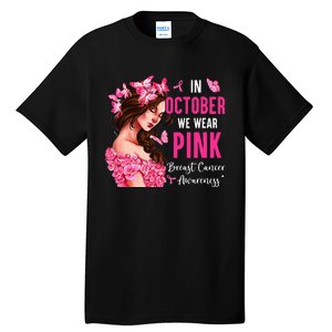 Wear Pink Breast Cancer Awareness Warrior  Pink Ribbon Tall T-Shirt