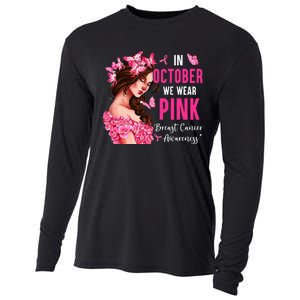 Wear Pink Breast Cancer Awareness Warrior  Pink Ribbon Cooling Performance Long Sleeve Crew