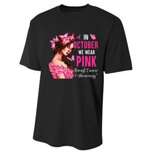 Wear Pink Breast Cancer Awareness Warrior  Pink Ribbon Performance Sprint T-Shirt