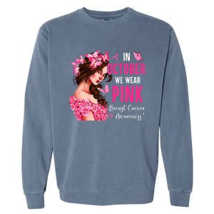 Wear Pink Breast Cancer Awareness Warrior  Pink Ribbon Garment-Dyed Sweatshirt