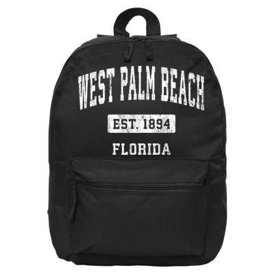 West Palm Beach Florida Fl Vintage Sports Established 16 in Basic Backpack