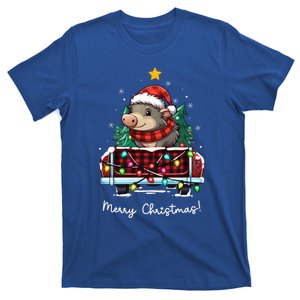 Warty Pig Christmas Truck Plaid Funny Xmas Tree Gift T-Shirt