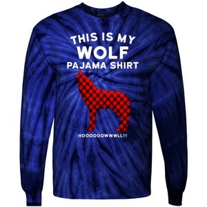 Wolf Pajama Cute Christmas Gift For Wolf Lovers Tie-Dye Long Sleeve Shirt