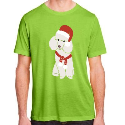 White Poodle Christmas Poodle Holiday Meaningful Gift Adult ChromaSoft Performance T-Shirt