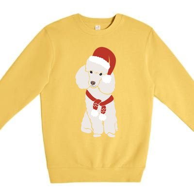 White Poodle Christmas Poodle Holiday Meaningful Gift Premium Crewneck Sweatshirt