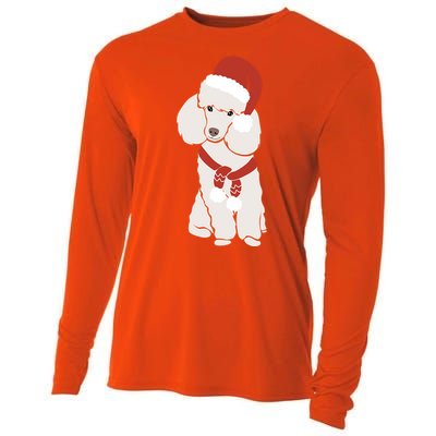 White Poodle Christmas Poodle Holiday Meaningful Gift Cooling Performance Long Sleeve Crew