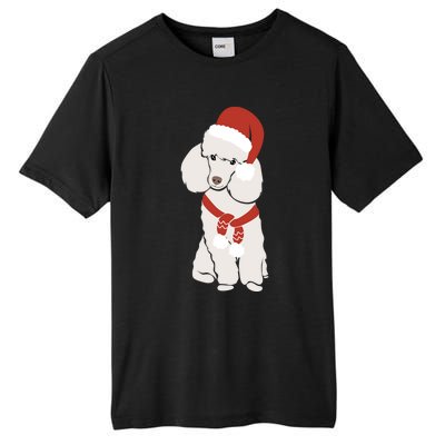 White Poodle Christmas Poodle Holiday Meaningful Gift Tall Fusion ChromaSoft Performance T-Shirt