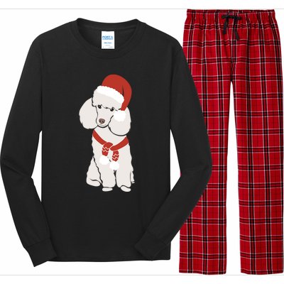 White Poodle Christmas Poodle Holiday Meaningful Gift Long Sleeve Pajama Set