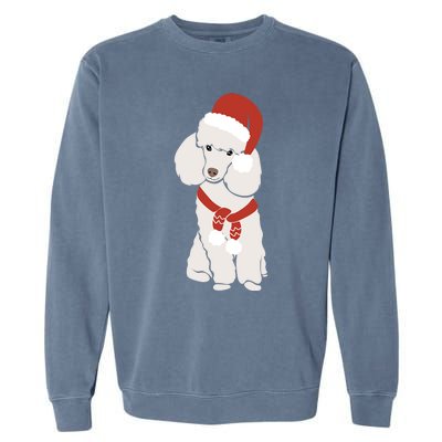 White Poodle Christmas Poodle Holiday Meaningful Gift Garment-Dyed Sweatshirt