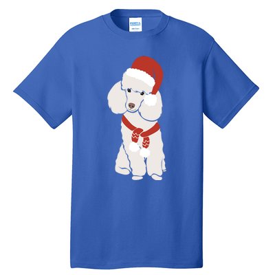 White Poodle Christmas Poodle Holiday Meaningful Gift Tall T-Shirt