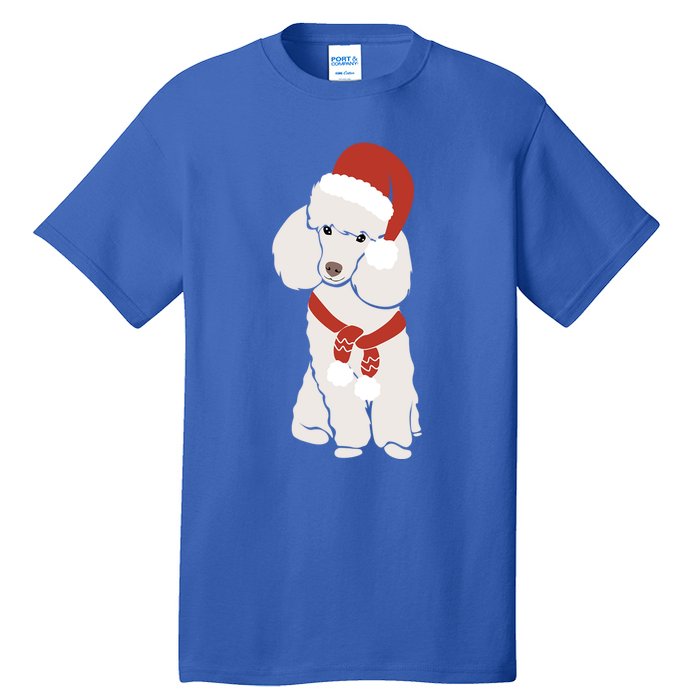 White Poodle Christmas Poodle Holiday Meaningful Gift Tall T-Shirt