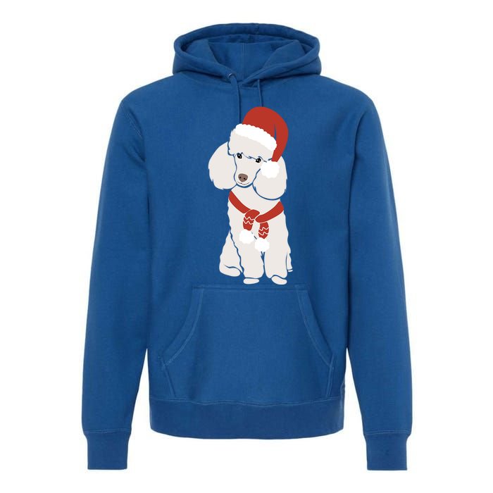 White Poodle Christmas Poodle Holiday Meaningful Gift Premium Hoodie