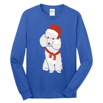 White Poodle Christmas Poodle Holiday Meaningful Gift Tall Long Sleeve T-Shirt