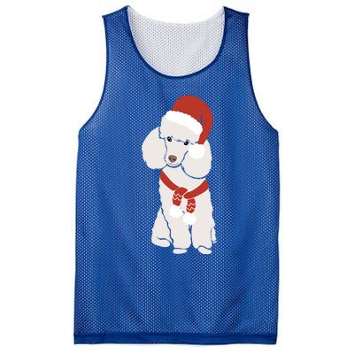 White Poodle Christmas Poodle Holiday Meaningful Gift Mesh Reversible Basketball Jersey Tank