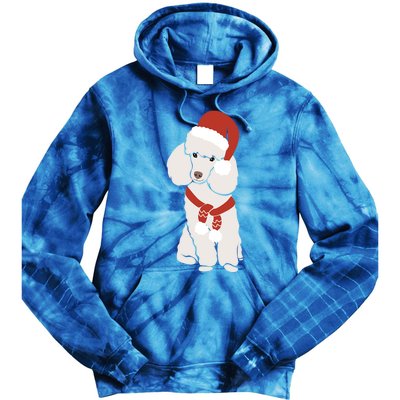 White Poodle Christmas Poodle Holiday Meaningful Gift Tie Dye Hoodie