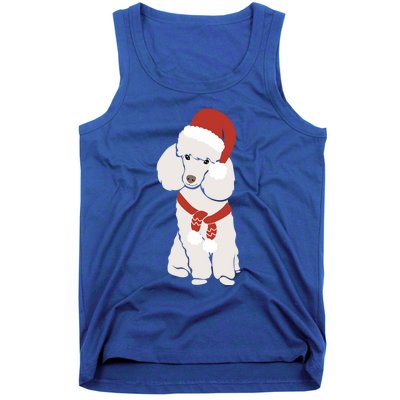 White Poodle Christmas Poodle Holiday Meaningful Gift Tank Top