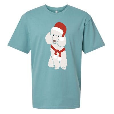 White Poodle Christmas Poodle Holiday Meaningful Gift Sueded Cloud Jersey T-Shirt