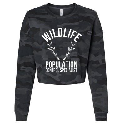 Wildlife Population Control Specialist Deer Hunting Cropped Pullover Crew