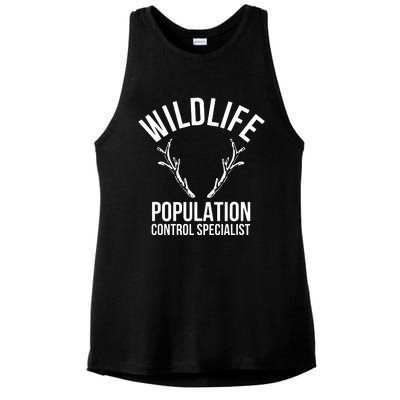 Wildlife Population Control Specialist Deer Hunting Ladies PosiCharge Tri-Blend Wicking Tank