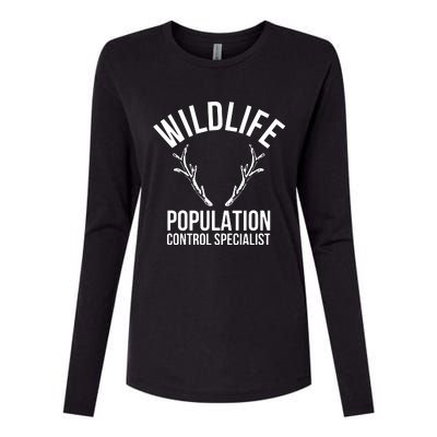 Wildlife Population Control Specialist Deer Hunting Womens Cotton Relaxed Long Sleeve T-Shirt