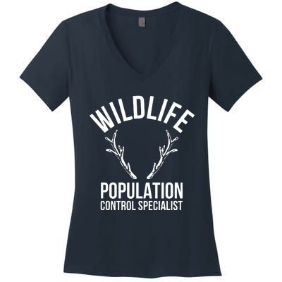 Wildlife Population Control Specialist Deer Hunting Women's V-Neck T-Shirt