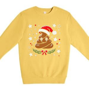 Women Pajamas Christmas Poop Xmas Funny Poop Gag Gift Premium Crewneck Sweatshirt